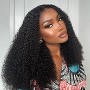 Seegethair 360 Lace Wigs Afro Curly Human Hair Pre Cut Lace Wigs Bleached Knots Wear Go Wigs
