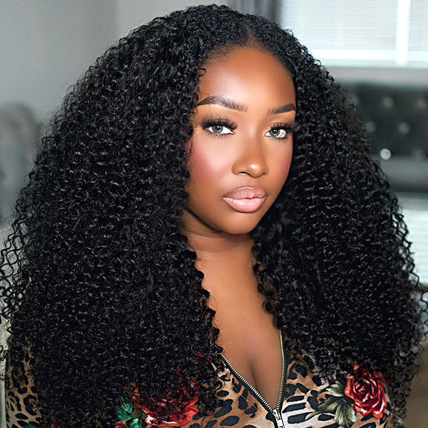 Seegethair 360 Lace Wigs Afro Curly Human Hair Pre Cut Lace Wigs Bleached Knots Wear Go Wigs