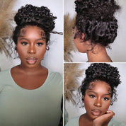 Seegethair Kinky Curly Hair Wear And Go Wigs 360 Full Lace Front Wigs Pre Cut Lace Wig With Bleached Knots