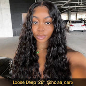 Seegethair Pre Bleached Loose Deep Wave Hair 10x6 /7x5 Pre-cut HD Lace Wigs Wear Go Wig Glueless Wigs 180% Density