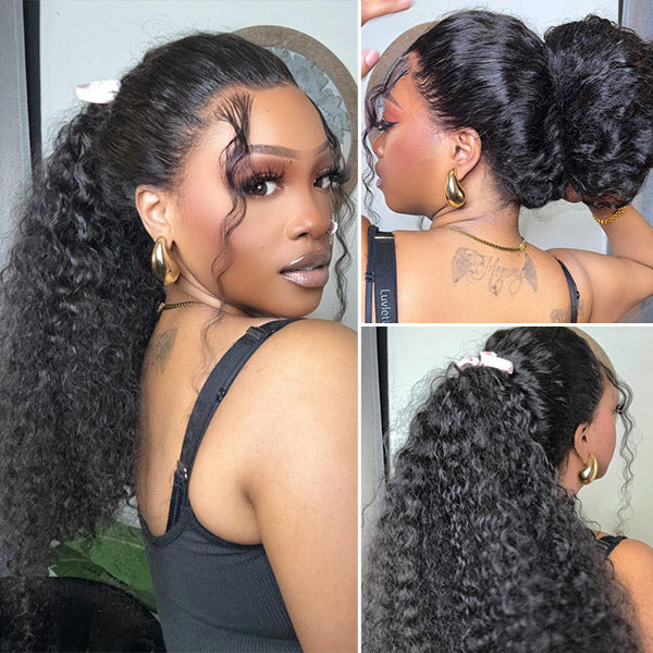 Seegethair Deep Wave Curly Hair Wigs 360 Lace Wigs With Pre Cut Edge And Bleached Knots