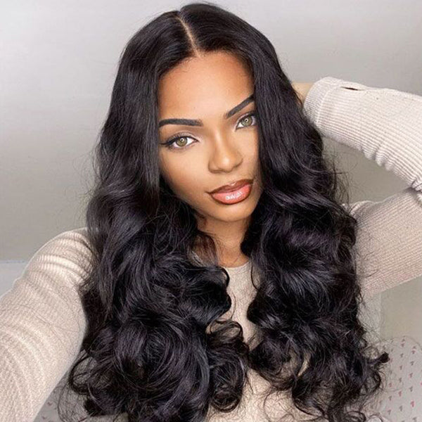 Layered Cut Pre-bleached 7x5 Wear Go Wigs 180% Density Face-Framing Body Wave Human Hair Wigs