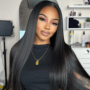 Seegethair Silky Straight 360 Transparent Lace Frontal Wigs With Bleached Knots& Pre Cut Lace Adjustable Cap Size