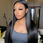 Seegethair Silky Straight 360 Transparent Lace Frontal Wigs With Bleached Knots& Pre Cut Lace Adjustable Cap Size