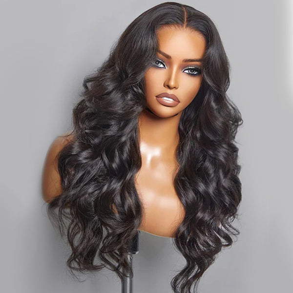 Layered Cut Pre-bleached 7x5 Wear Go Wigs 180% Density Face-Framing Body Wave Human Hair Wigs