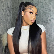 Seegethair Silky Straight 360 Transparent Lace Frontal Wigs With Bleached Knots& Pre Cut Lace Adjustable Cap Size