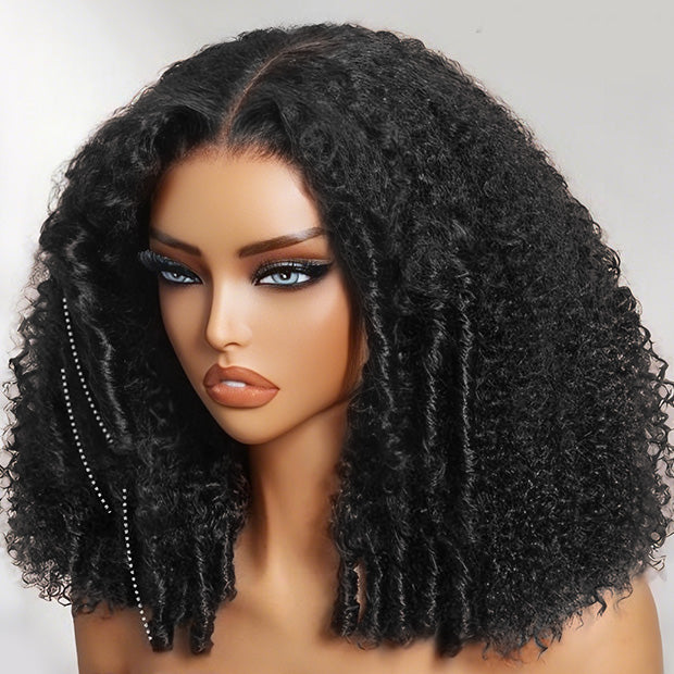 Vshow Layered Cut Afro Curly Wig With Finger Curly At Side 7x5 Pre Cut Lace Wear Go Glueless Wigs