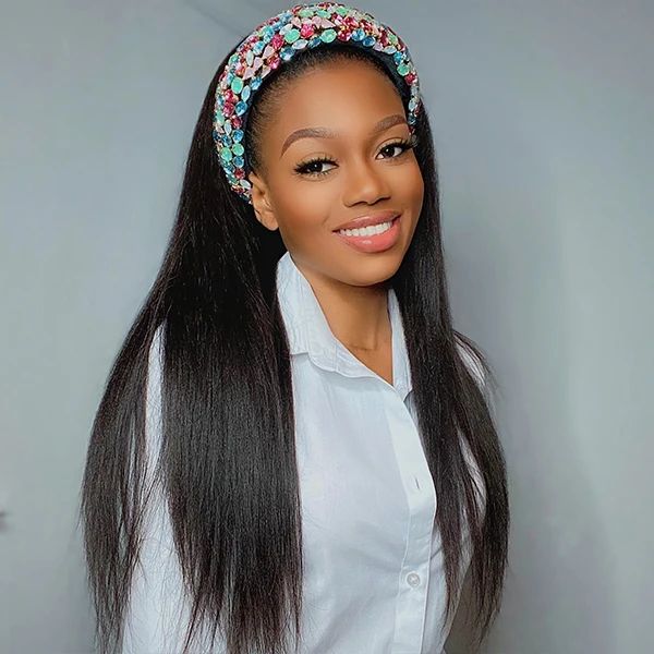 Simidola Glueless Straight Hair Headband Wig