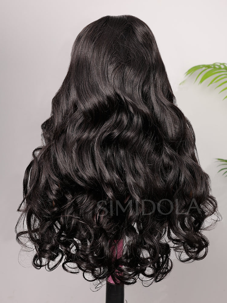 Simidola Pre-bleached 7x5 Pre-cut Pre-plucked Ocean Wave Wear Go Glueless Wig With Drawstring