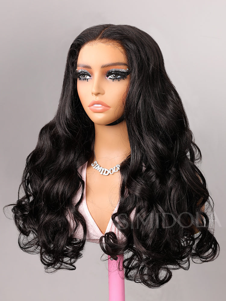 Simidola Pre-bleached 7x5 Pre-cut Pre-plucked Ocean Wave Wear Go Glueless Wig With Drawstring