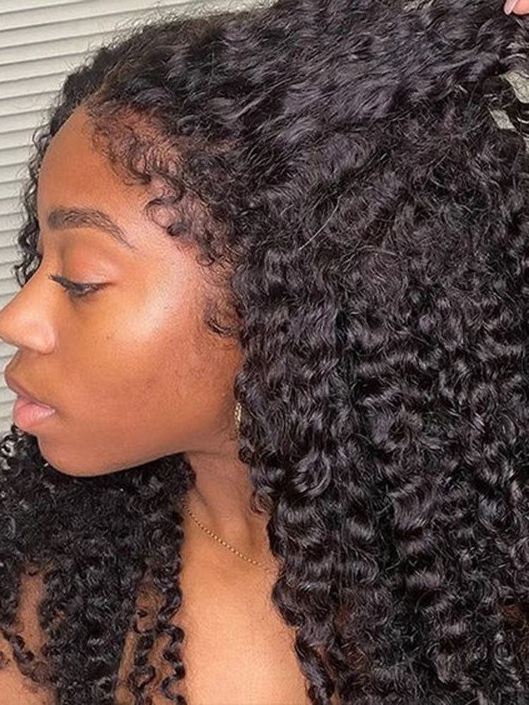 Simidola 4C Edges 13x6 | Type 4C Kinky Edges Human Hair Wigs Kinky Curly 13x6 Lace Frontal Wig With Realistic Hairline