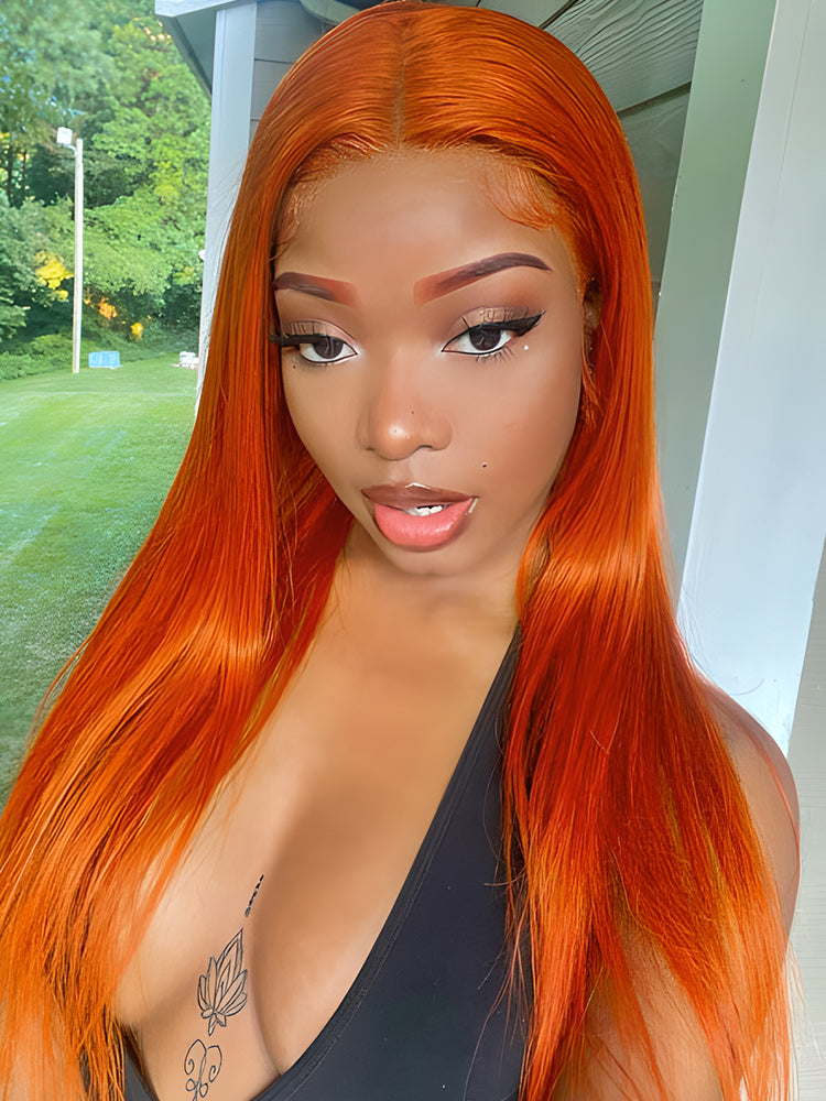 Simidola 4x4/13x4 Lace Front Ginger Color Straight Hair Wig