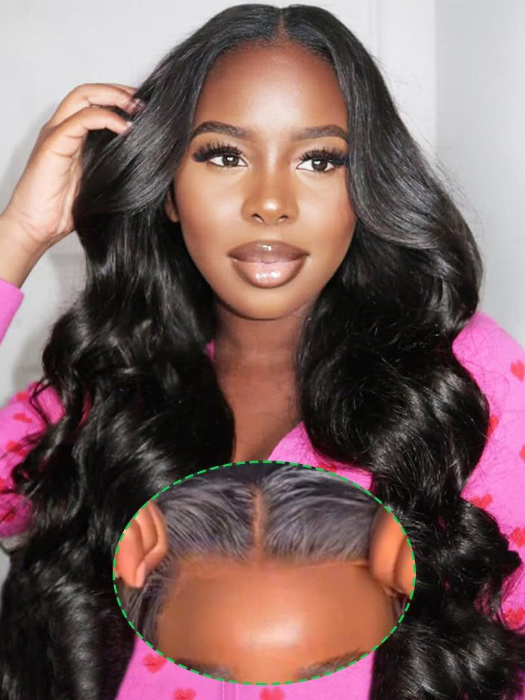 Simidola Pre-bleached 7x5 Pre-cut Pre-plucked Body Wave Wear Go Glueless Wig With Drawstring