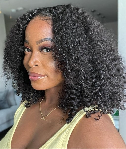 Simidola  4x4/13x4 Transparent Lace Kinky Curly Closure Bob Wig