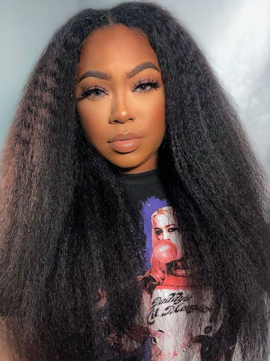 Simidola Beginner Friendly V Part Kinky Straight Human Hair Wig