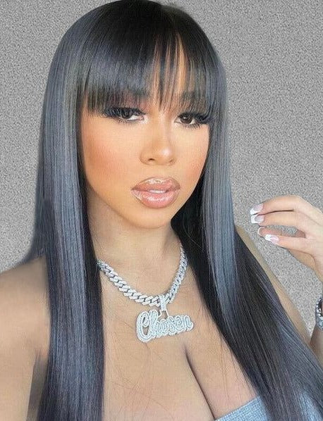 Simidola Undetectable 5x5 Lace Yaki Straight Ultra Natural Wig With Bangs