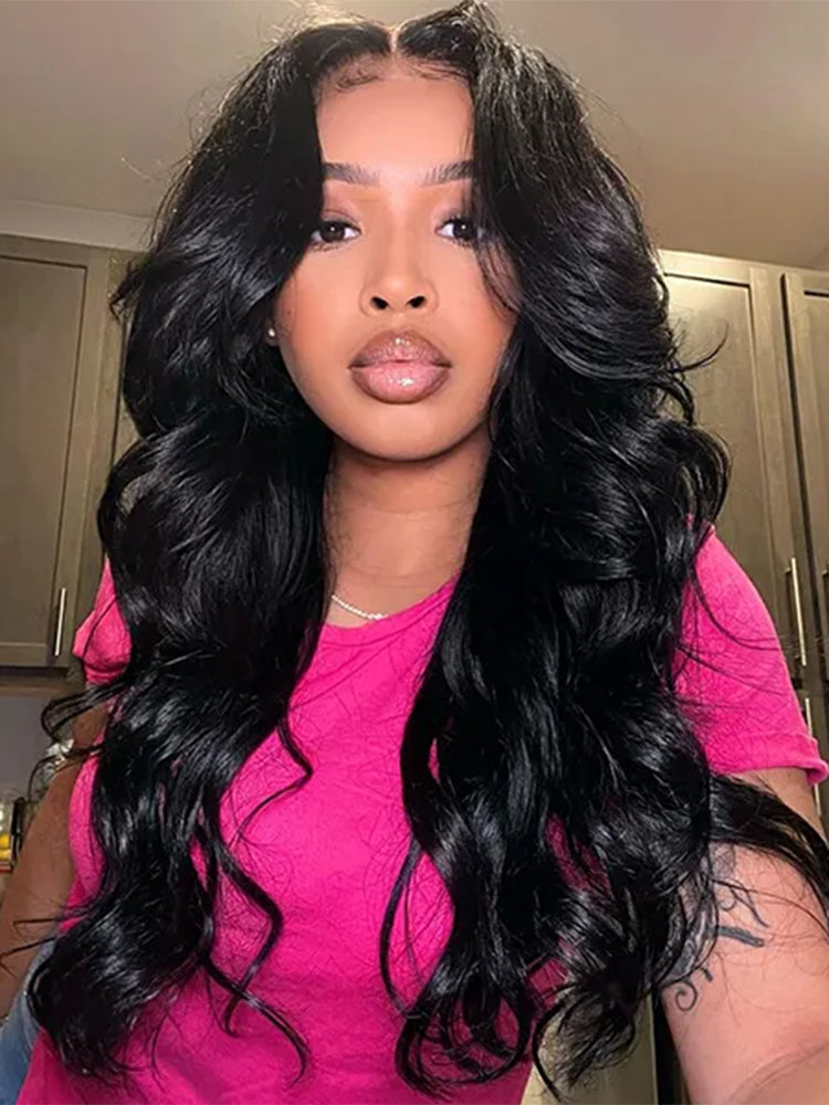 Face-Framing Layered Cut Body Wave Pre-Bleached Wear Go Wig 9x6 Lace Tiny Knots Glueless Wig