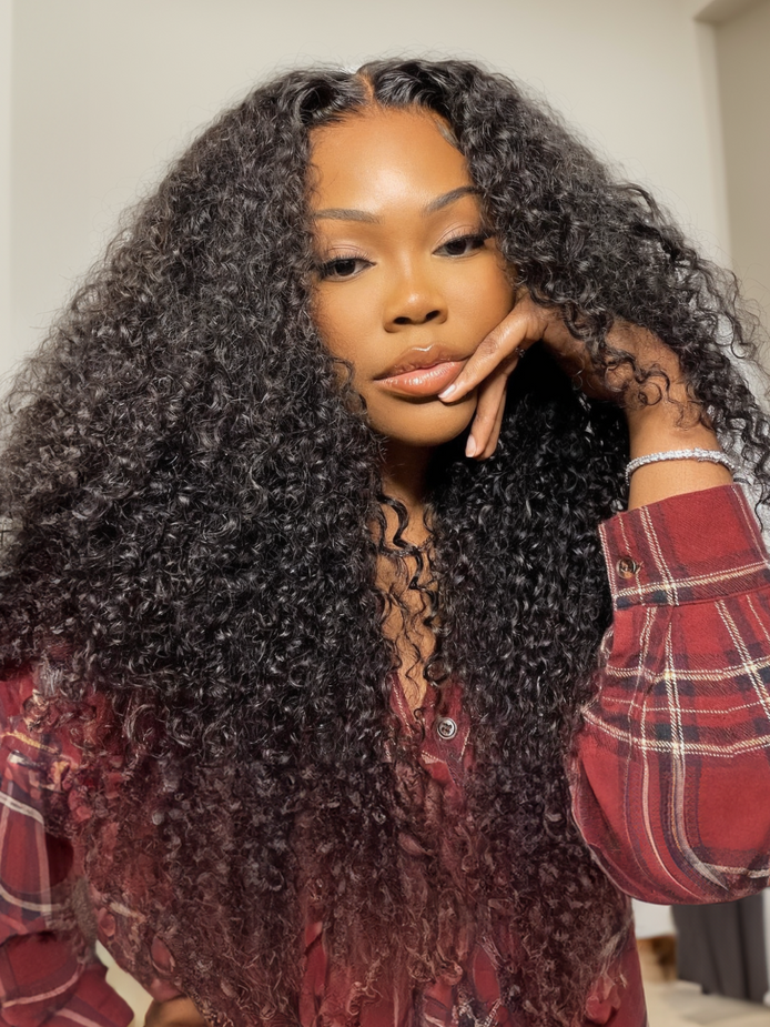 Simidola 4x4 HD Lace 200 Density Kinky Curly Closure Wig