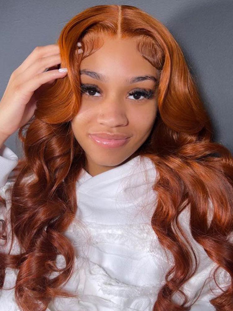 Simidola 4x4/13x4 Transparent Lace Copper Brown Body Wave Lace Front Wig