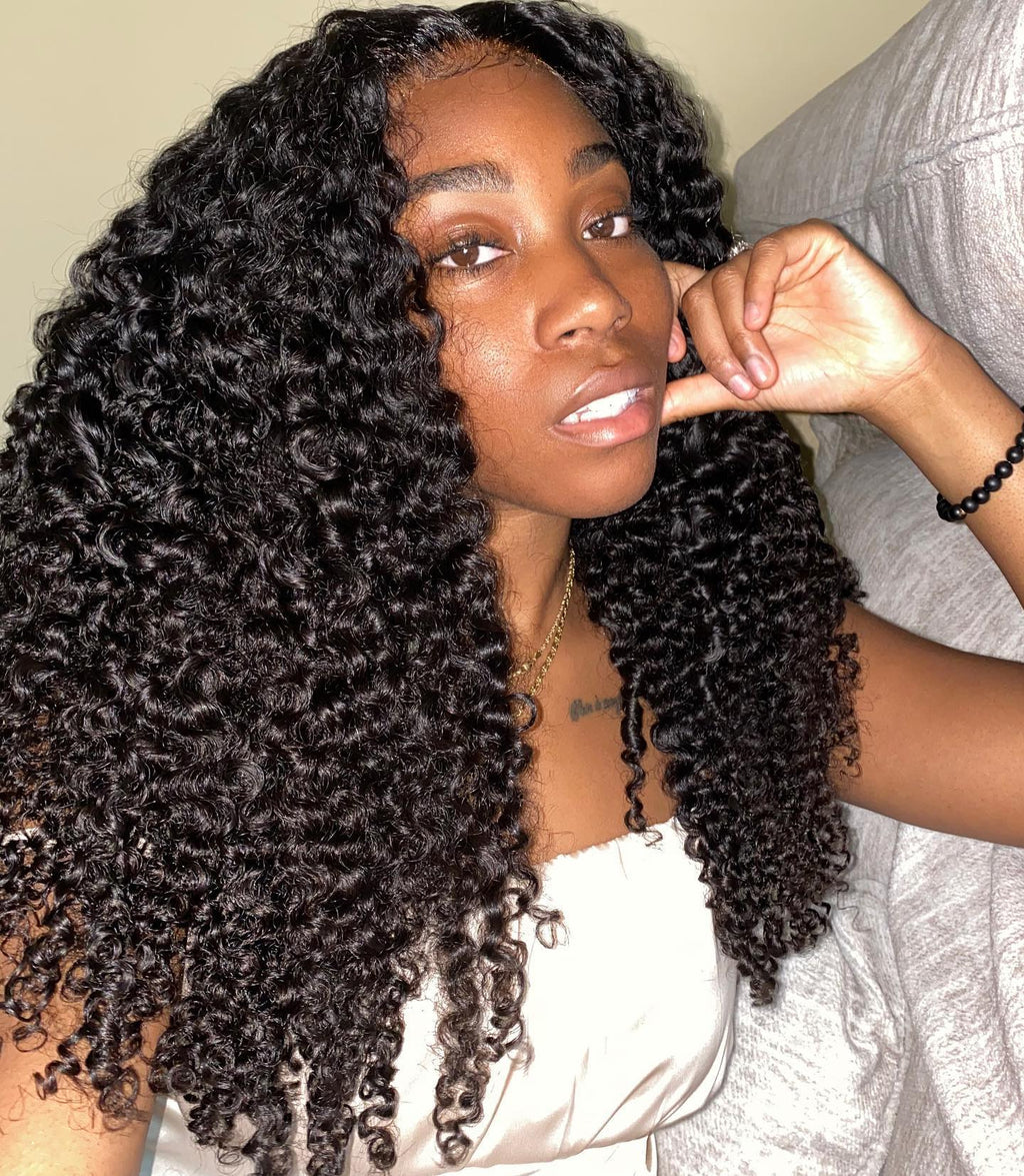 Simidola 4C Edges | 13x4 Lace Water Wave Kinky Edges Hair Wig