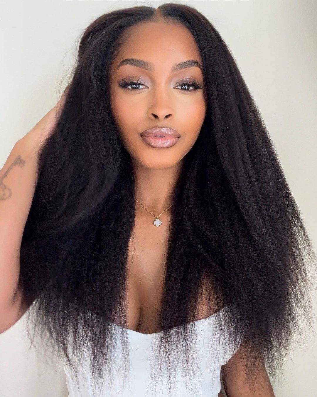 Simidola Pre-bleached 4x4 Pre-cut Pre-plucked Kinky Straight Wear Go Glueless Wig