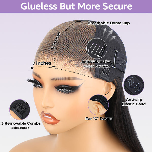 Simidolahair Silky Straight Easy Wear Go Glueless Wigs Pre Cut 7x5 HD Lace Closure Wigs Beginner Friendly