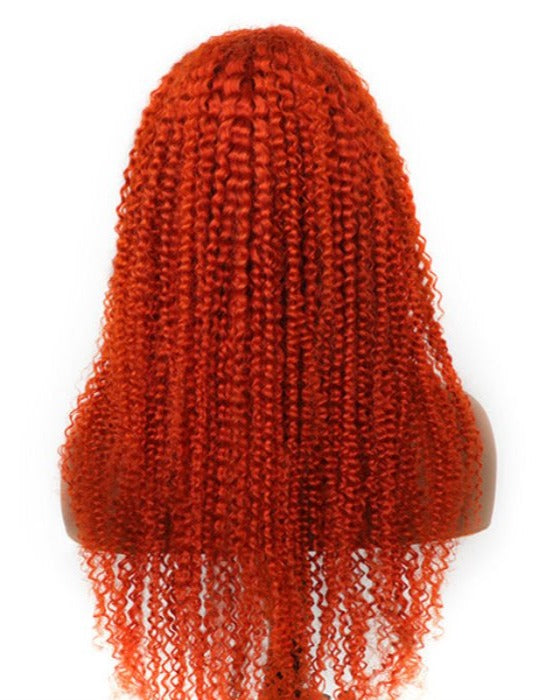 Simidola Pumpkin Orange Kinky Curly Lace Front Wig