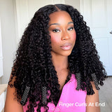 Seegethair Burmese Curly V Part Human Hair Wigs For Women 250% Density Glueless Human Hair Wigs With Drawstring