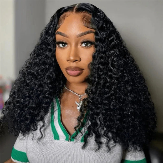 Seegethair Burmese Curly V Part Human Hair Wigs For Women 250% Density Glueless Human Hair Wigs With Drawstring