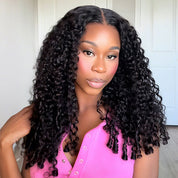 Seegethair360 Invisi Lace Wigs Burmese Curly Hair Wear Go Glueless Human Hair Wigs With Adjustable Strips