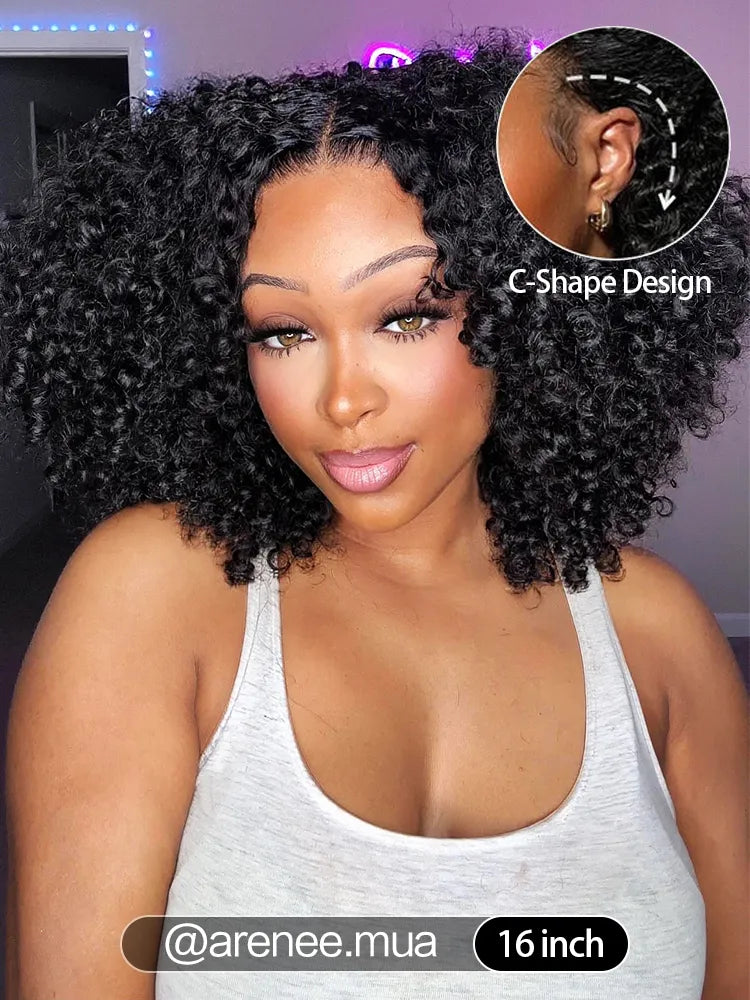 @arenee.mua Same 16inch Simidola M-CAP Wear Go 9x6 HD Lace Pre Bleached Tiny Knots Kinky Curly Bob Wig