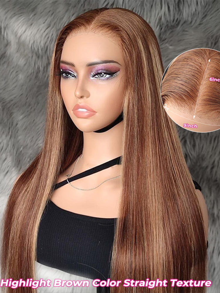 Simidola M-CAP Wear Go 9x6 HD Lace Tiny Knots Highlight Color Straight Glueless Wig
