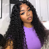 Seegethair Deep Wave 13X4 13X6 Pre Cut Lace Glueless Human Hair Wigs With Drawstring