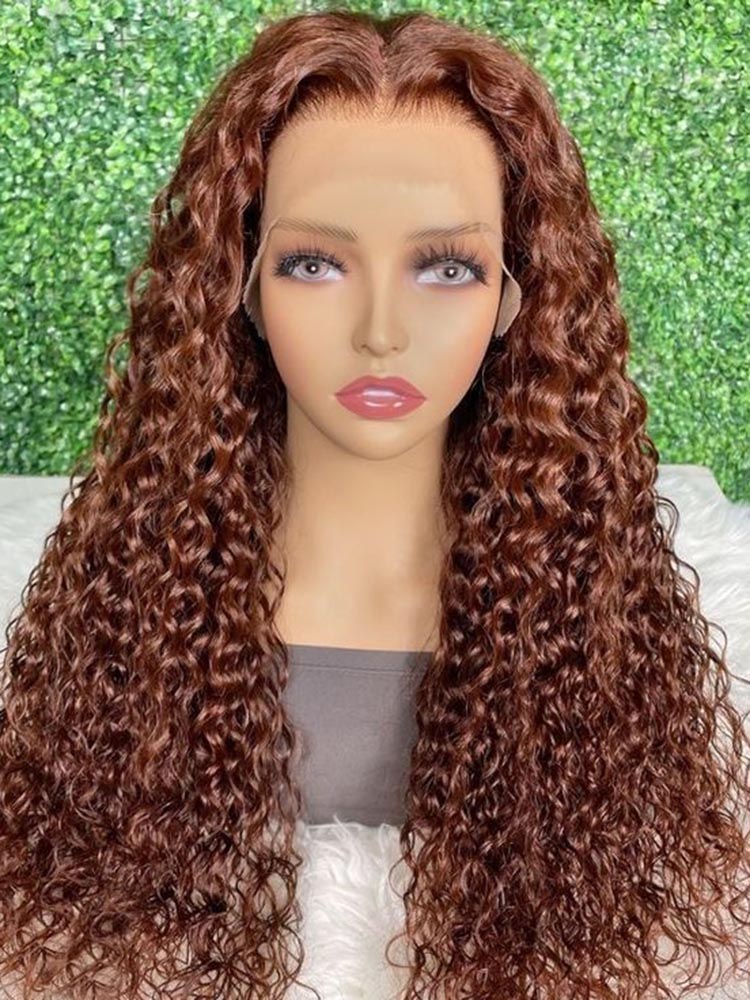 Simidola Ginger Brown Kinky Curly Human Hair Wigs