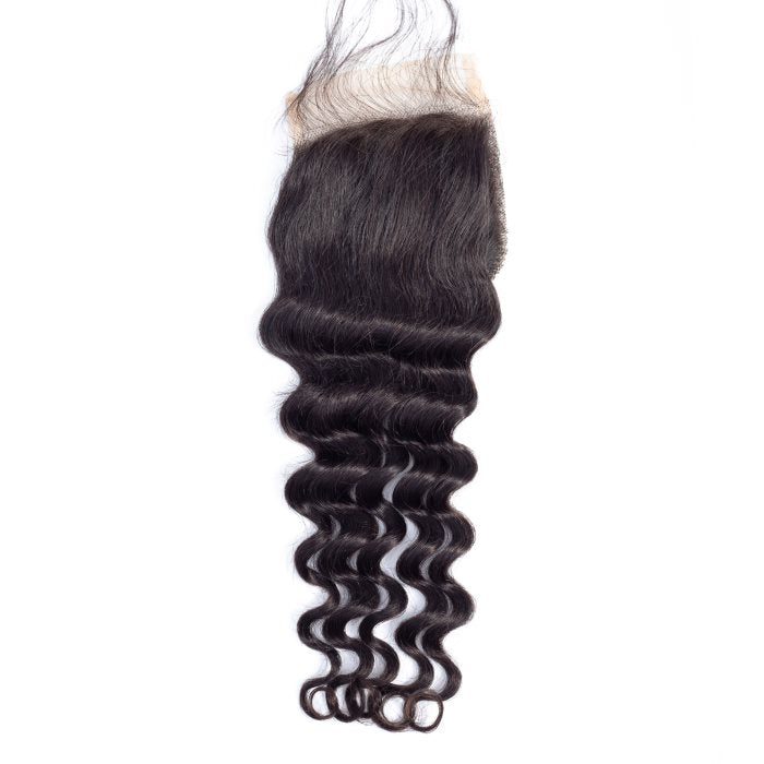 Simidola 3Pcs Loose Deep Wave Bundles with 4x4 Loose Deep Closure 10A Grade 100% Human Virgin Hair
