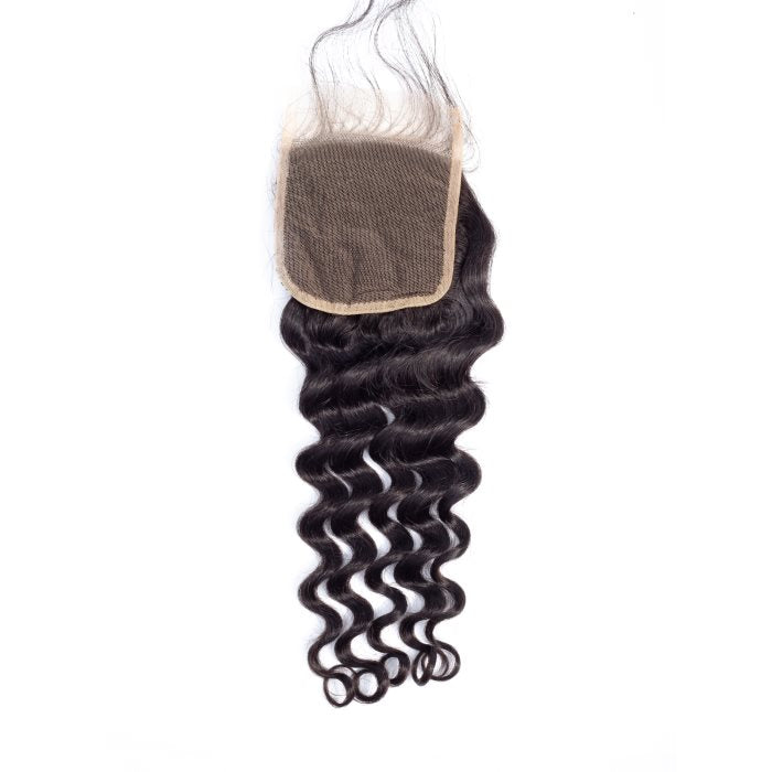 Simidola 3Pcs Loose Deep Wave Bundles with 4x4 Loose Deep Closure 10A Grade 100% Human Virgin Hair