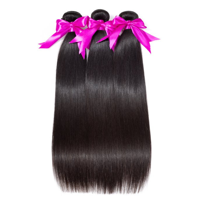 Simidola 3Pcs Straight Bundles with 13x4 Frontal 10A Grade 100% Human Virgin Hair