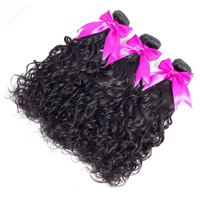Simidola 3Pcs Natural Wave Bundles with 4x4 Closure 10A Grade 100% Human Virgin Hair