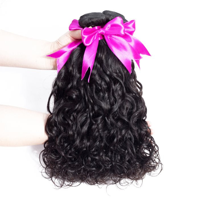 Simidola 3Pcs Natural Wave Bundles with 4x4 Closure 10A Grade 100% Human Virgin Hair