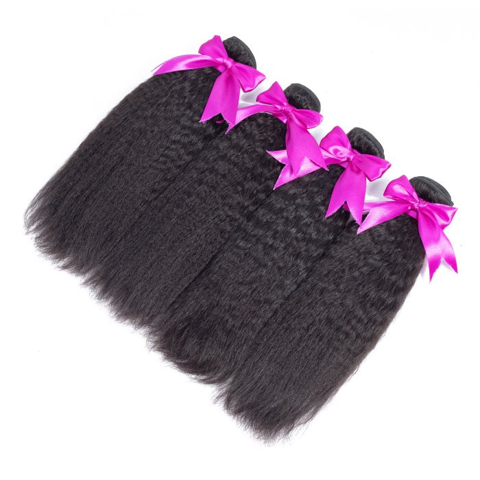Simidola 4Pcs 10A Kinky Straight Best Virgin Human Hair Bundles