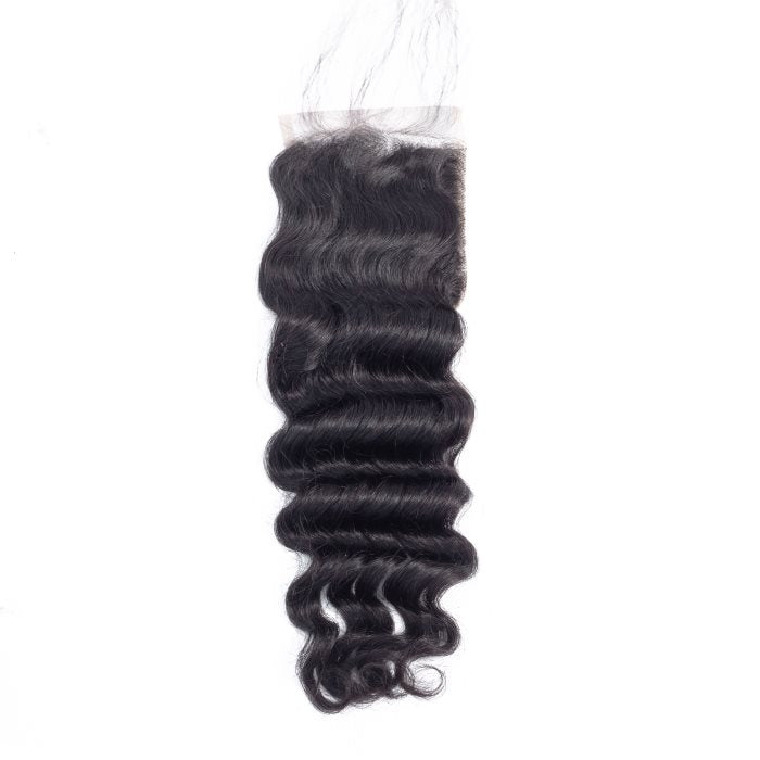 Simidola 3Pcs Hollywood Wave Bundles with 4x4 Loose Deep Closure 10A Grade 100% Human Virgin Hair