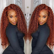 Seegethair Reddish Brown Kinky Curly Hair Glueless Wear Go Wigs Pre-cut Lace 4x6 Wig