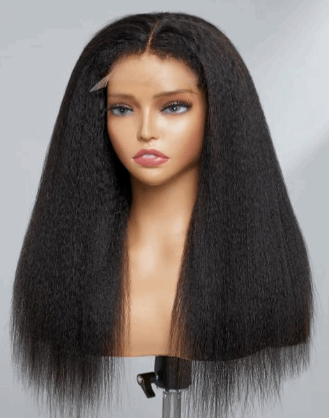 Limited Flash Sale |Type 4C Kinky Edges Human Hair Wigs Kinky Straight 13x4 Lace Frontal Wig With Realistic Hairline