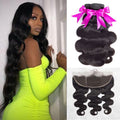 Simidola 3Pcs Body Wave Bundles with 13x4 Frontal 10A Grade 100% Human Virgin Hair