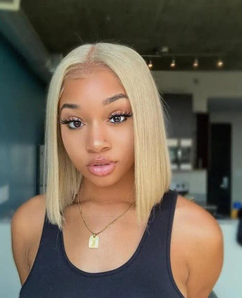 Simidola 613 Blonde Straight Hair Closure Bob Wig