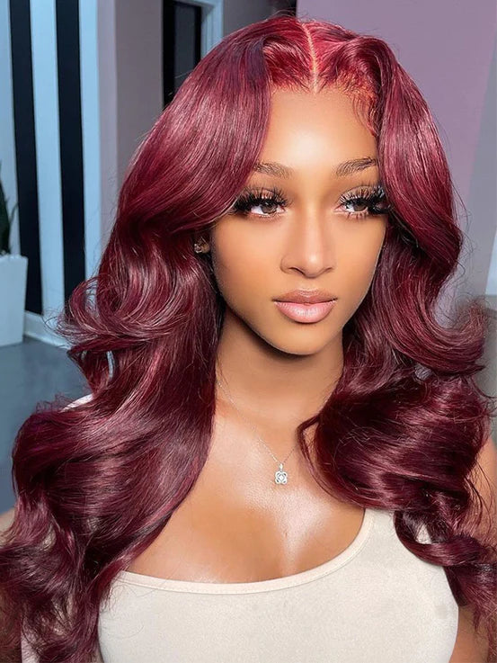 Simidola 99J Burgundy Red Body Wave Wig