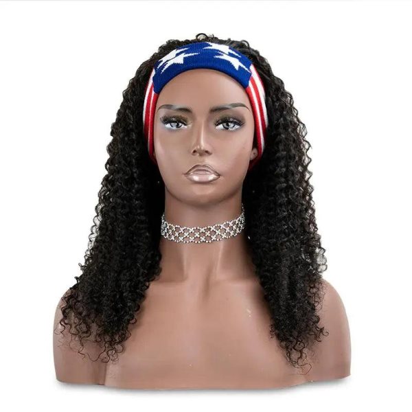 Simidola Kinky Curly Headband Wig Adjustable No Lace Wigs