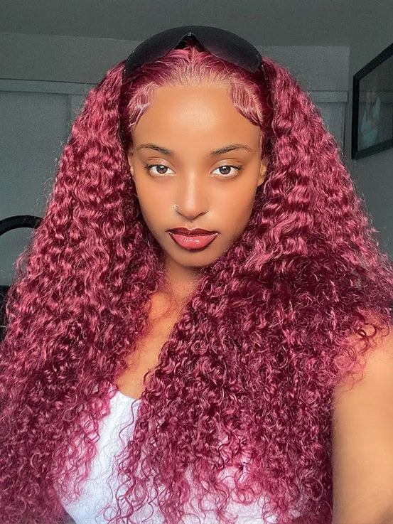 Simidola 99J Color 7x5 Lace Water Wave Wear Go Glueless Wig Pre Plucked Natural Hairline