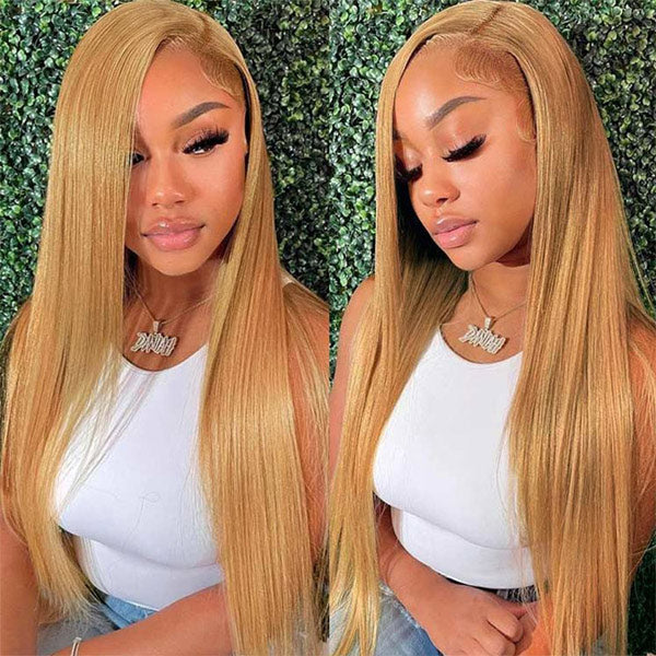 Seegethair #27 Honey Blonde Straight Hair Wear Go Glueless Wigs Pre-cut Lace Pre-Plucked Hairline