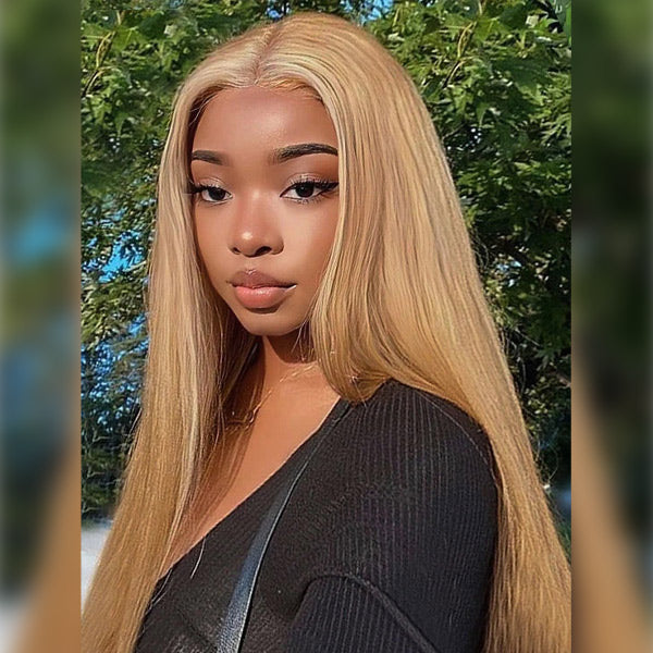 Seegethair #27 Honey Blonde Straight Hair Wear Go Glueless Wigs Pre-cut Lace Pre-Plucked Hairline